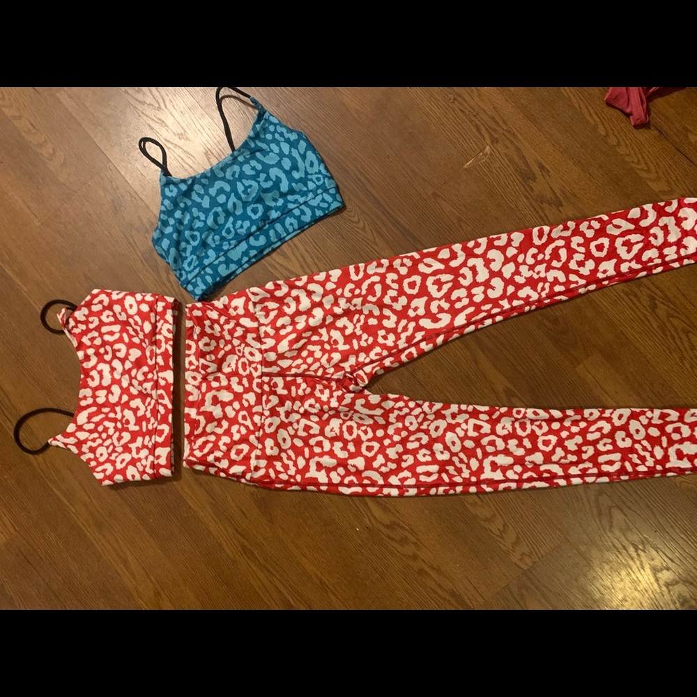 Brand new leopard print set + extra sports bra